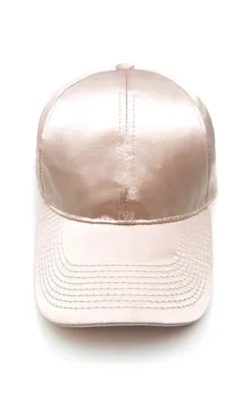 [BOGO] LH3170 Nude Beige Satin Fabric Cap