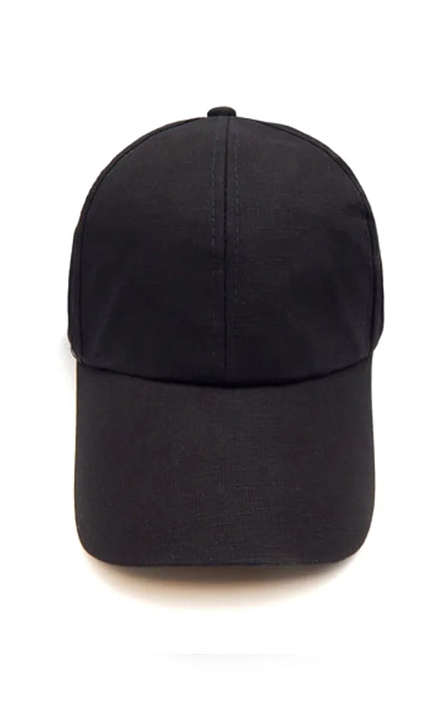[BOGO] LH3243 Black Linen Baseball Cap