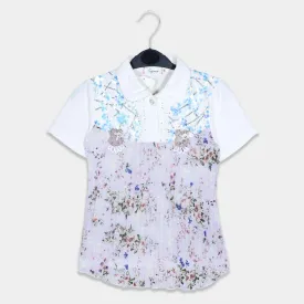 C1762 FUYIMEI White/Pink Frock/Polo Shirt