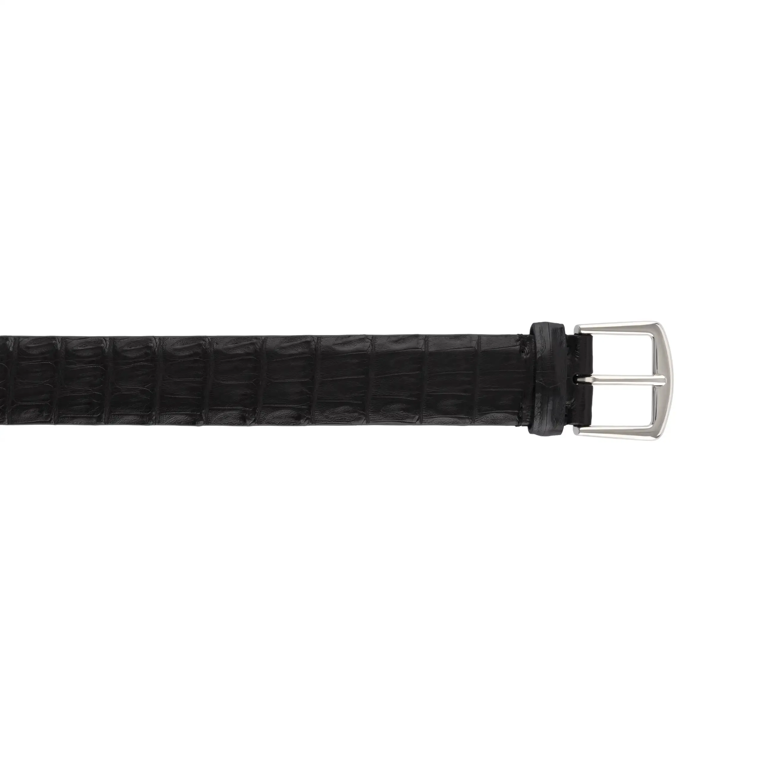 Caiman Leather Belt in Black
