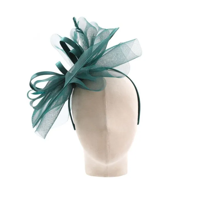 Celestial Dark Green Net  Fascinator