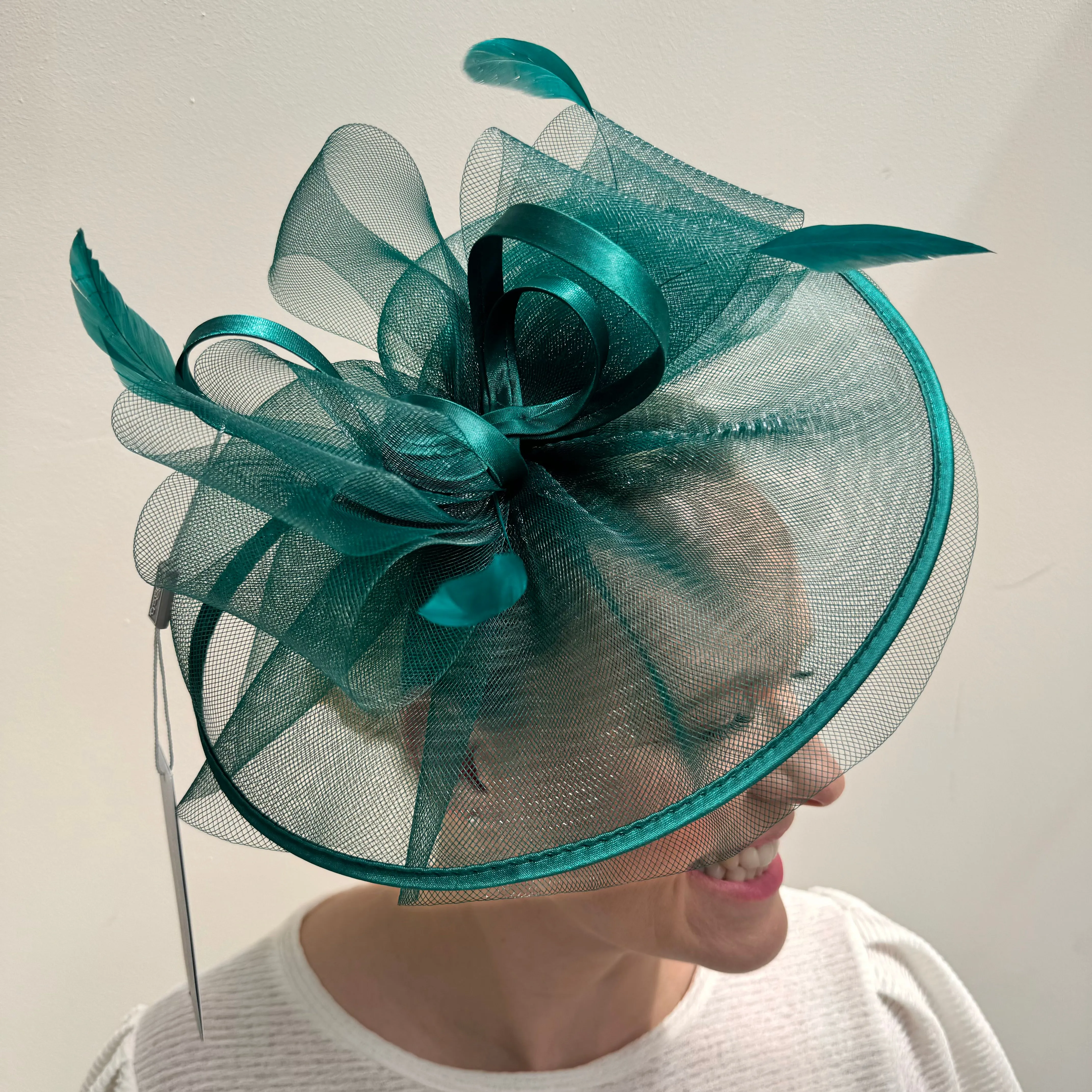 Celestial Dark Green Net  Fascinator