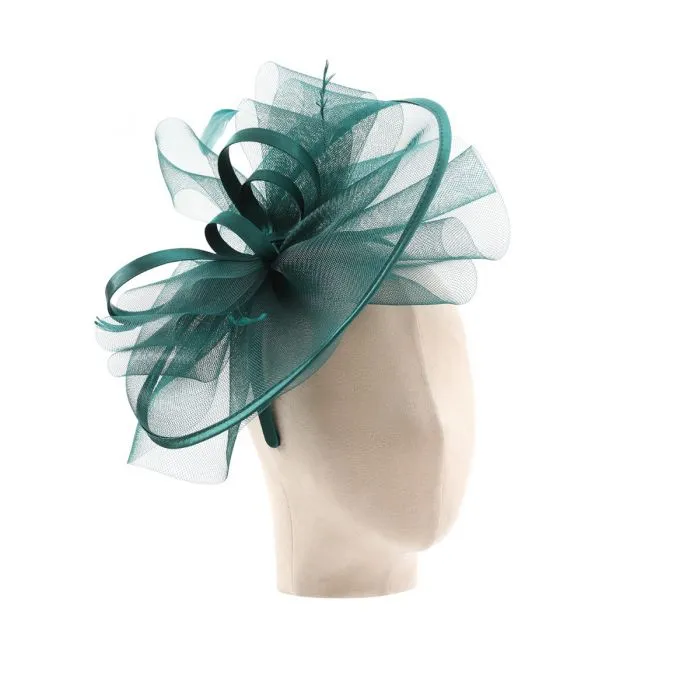 Celestial Dark Green Net  Fascinator