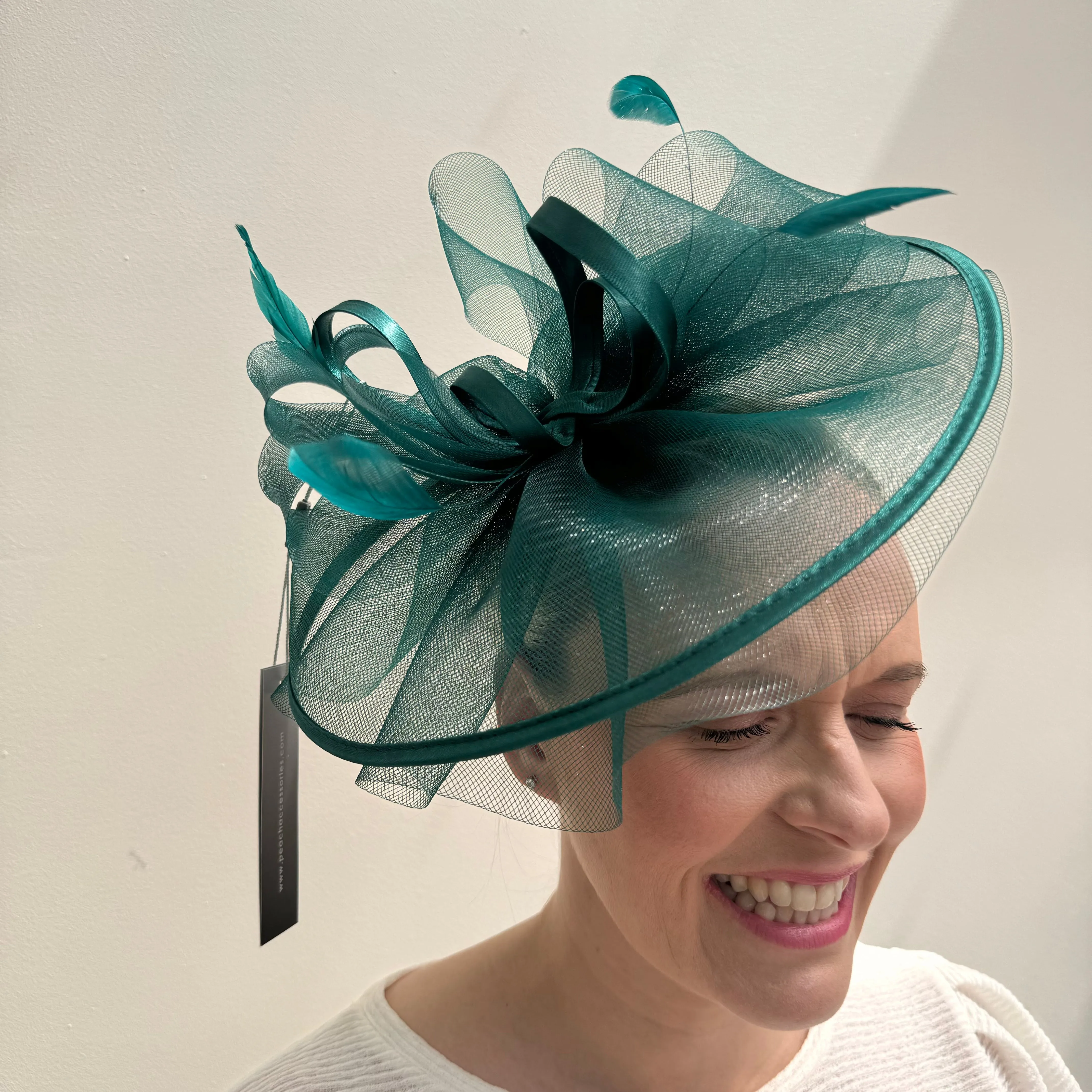 Celestial Dark Green Net  Fascinator