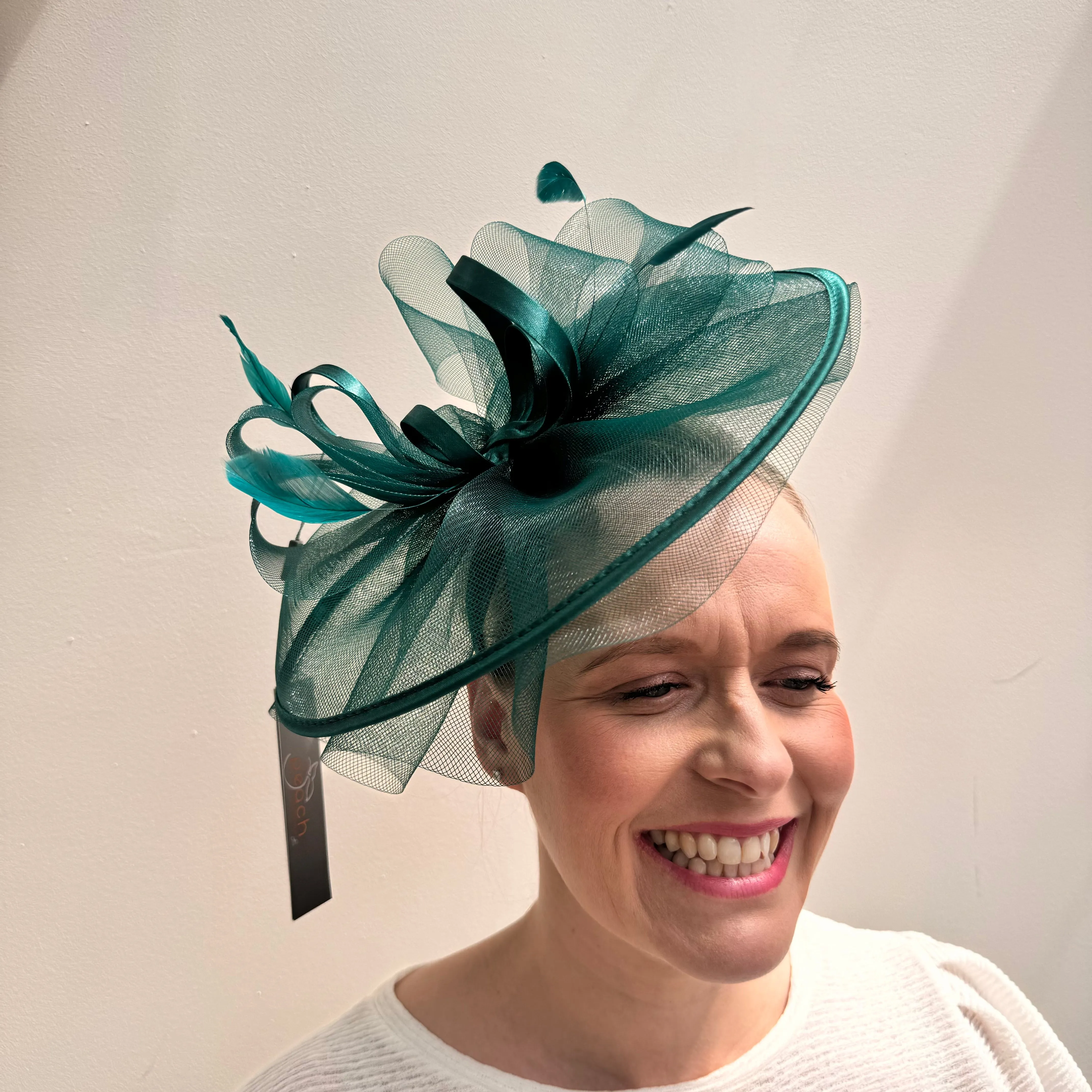 Celestial Dark Green Net  Fascinator