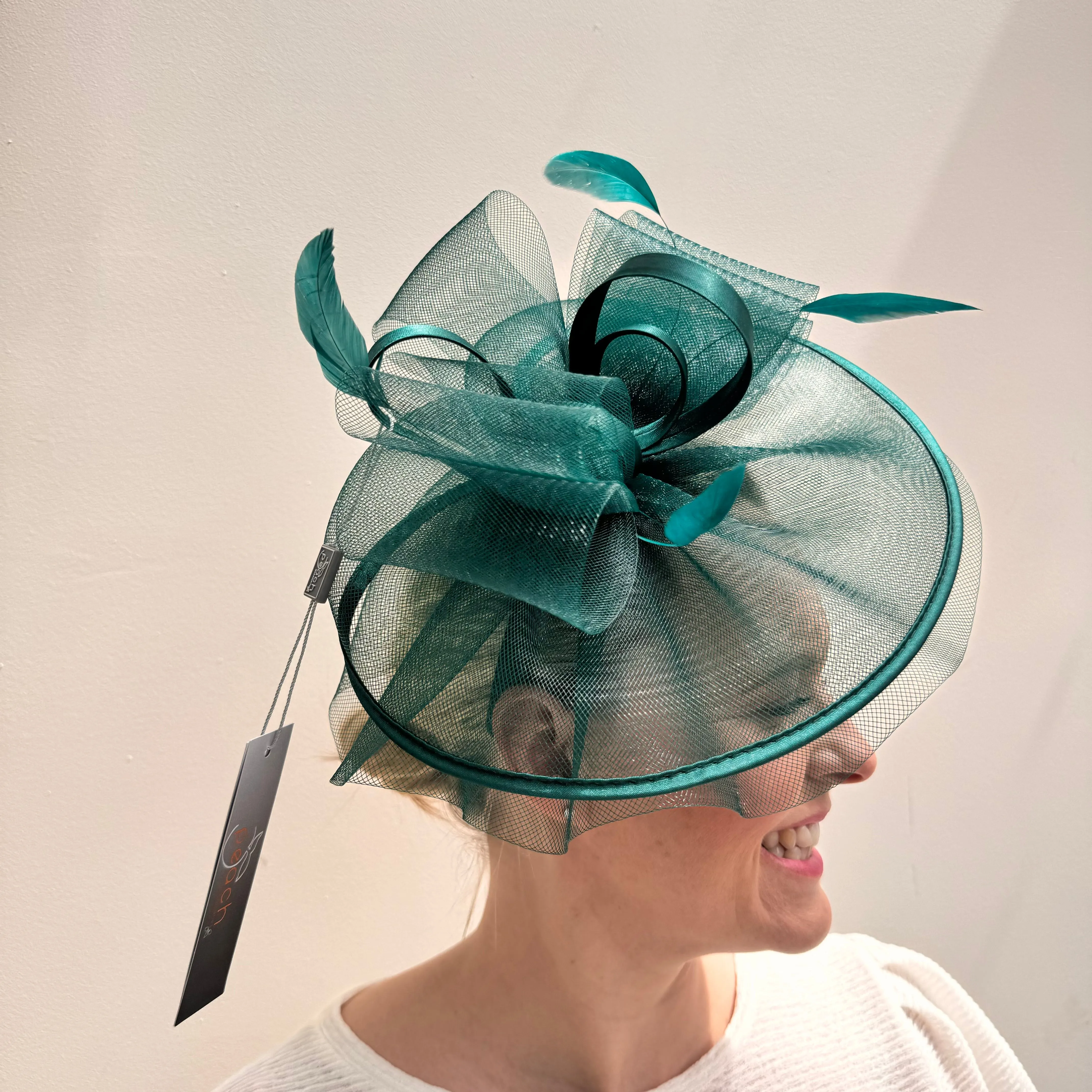 Celestial Dark Green Net  Fascinator