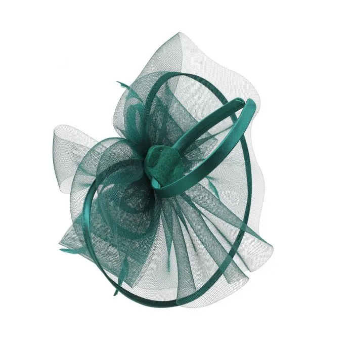 Celestial Dark Green Net  Fascinator