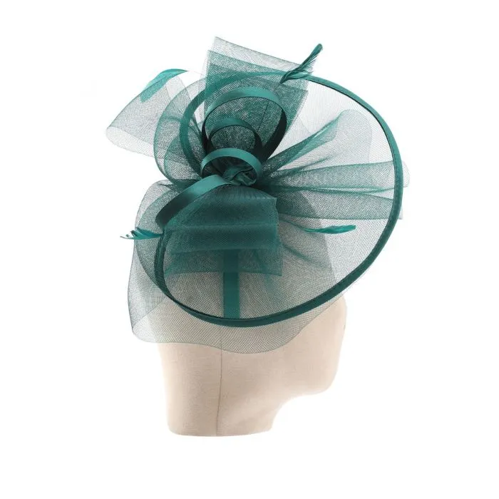 Celestial Dark Green Net  Fascinator