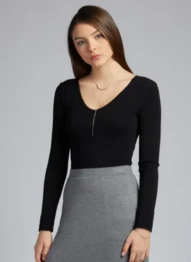 C'est Moi, CEBT1207 Bamboo v-neck long sleeve top