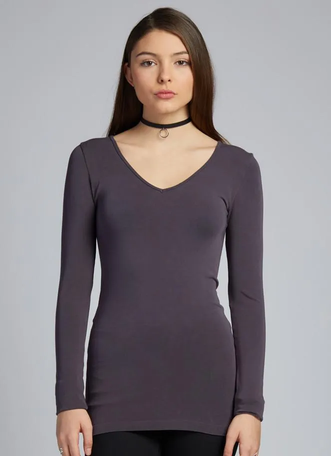 C'est Moi, CEBT1207 Bamboo v-neck long sleeve top