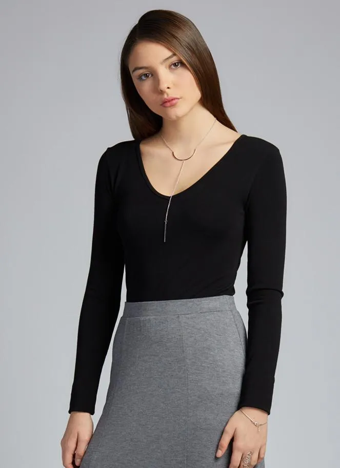 C'est Moi, CEBT1207 Bamboo v-neck long sleeve top