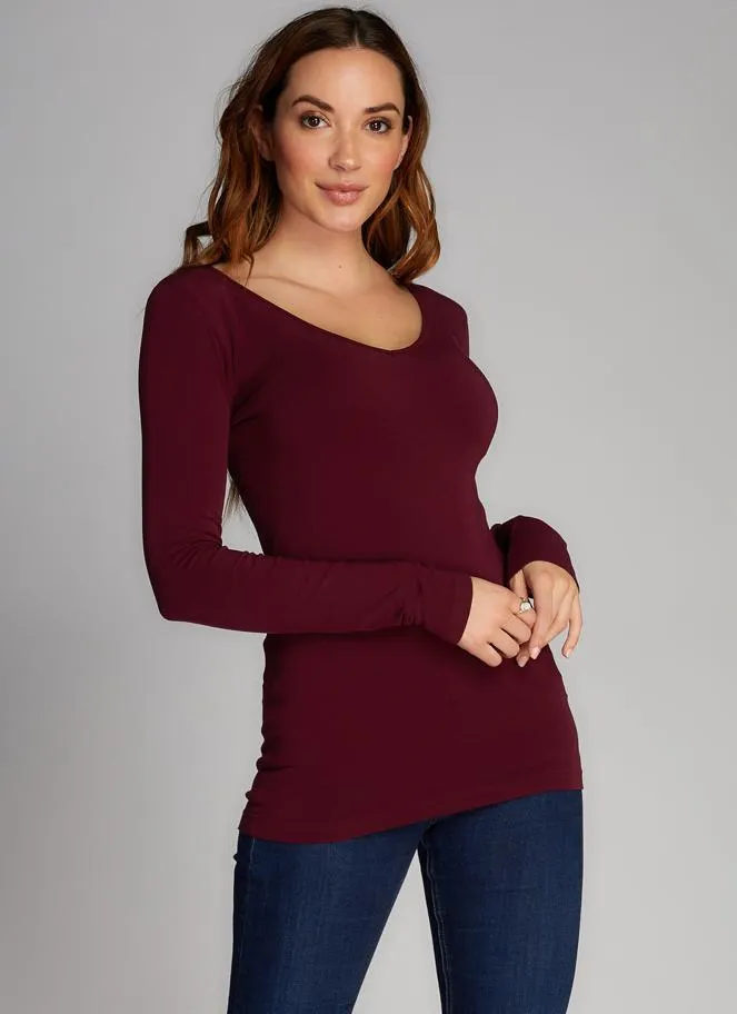 C'est Moi, CEBT1207 Bamboo v-neck long sleeve top
