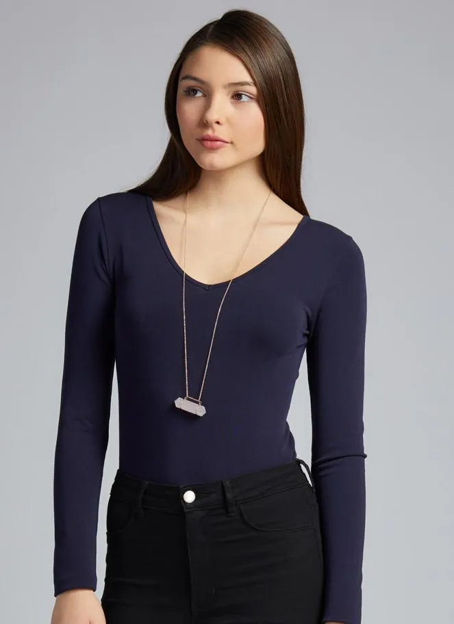 C'est Moi, CEBT1207 Bamboo v-neck long sleeve top