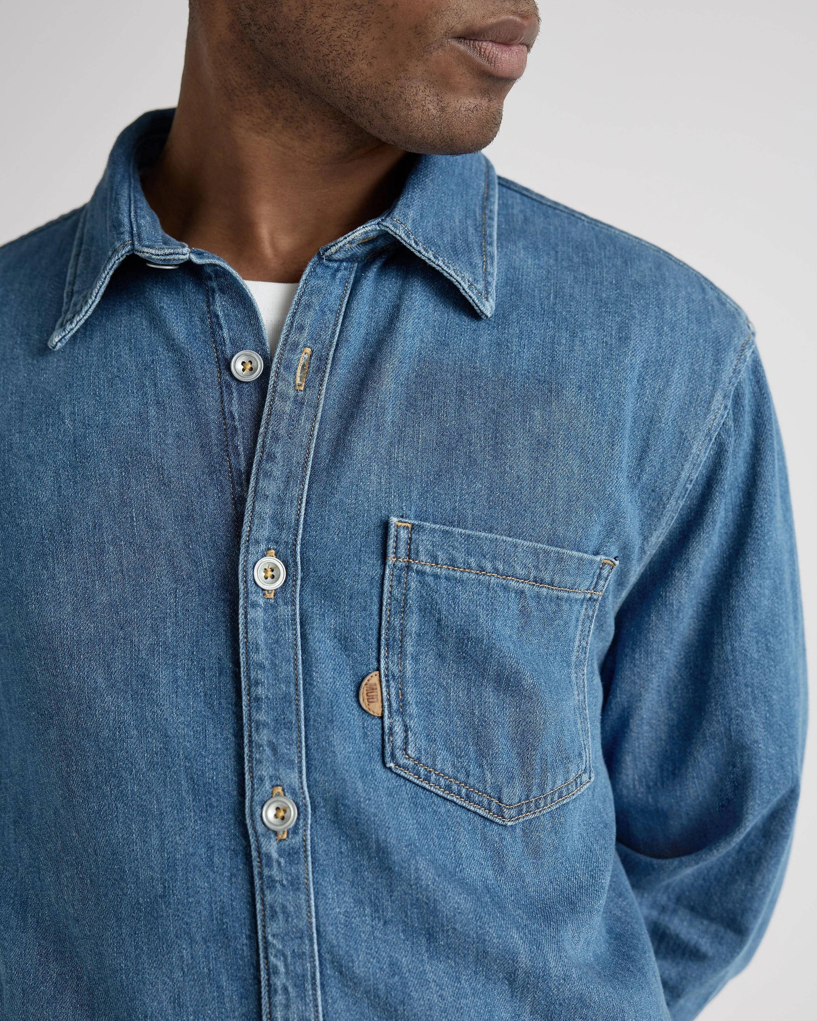 Chris Denim Shirt - Medium Stone