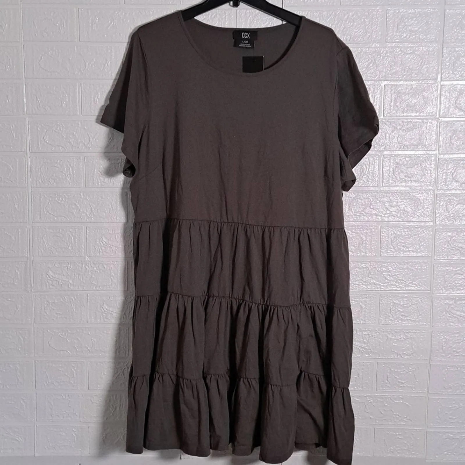 City Chic CCX Sweet Tier Cotton T Shirt Dress