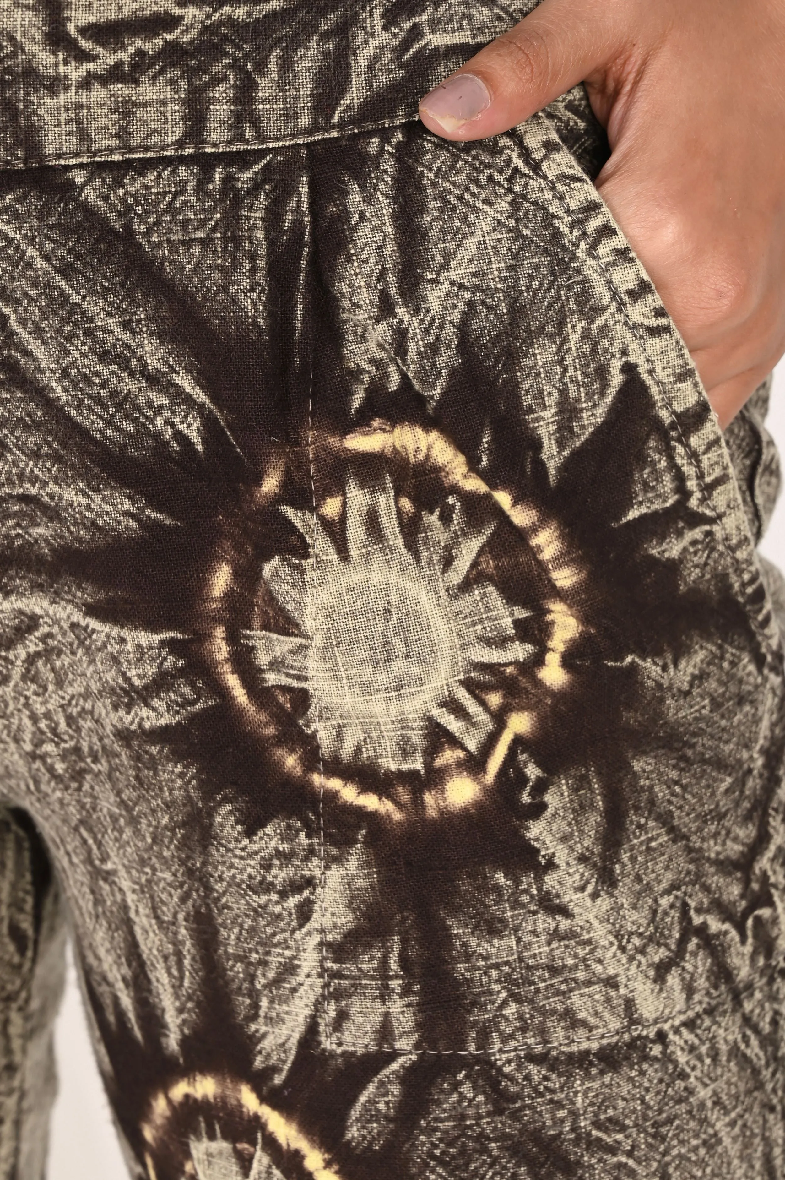 COFFEE BROWN BANDHEJ COTTON PANTS