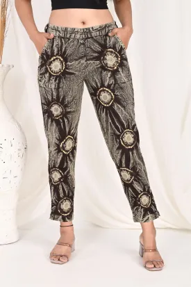 COFFEE BROWN BANDHEJ COTTON PANTS