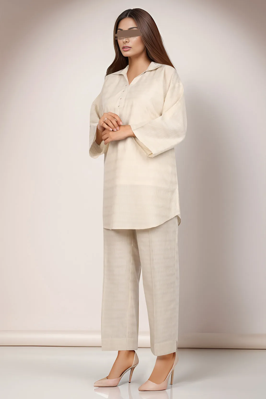 Cotton Jacquard Stitched 2 Piece (Shirt/Trouser)