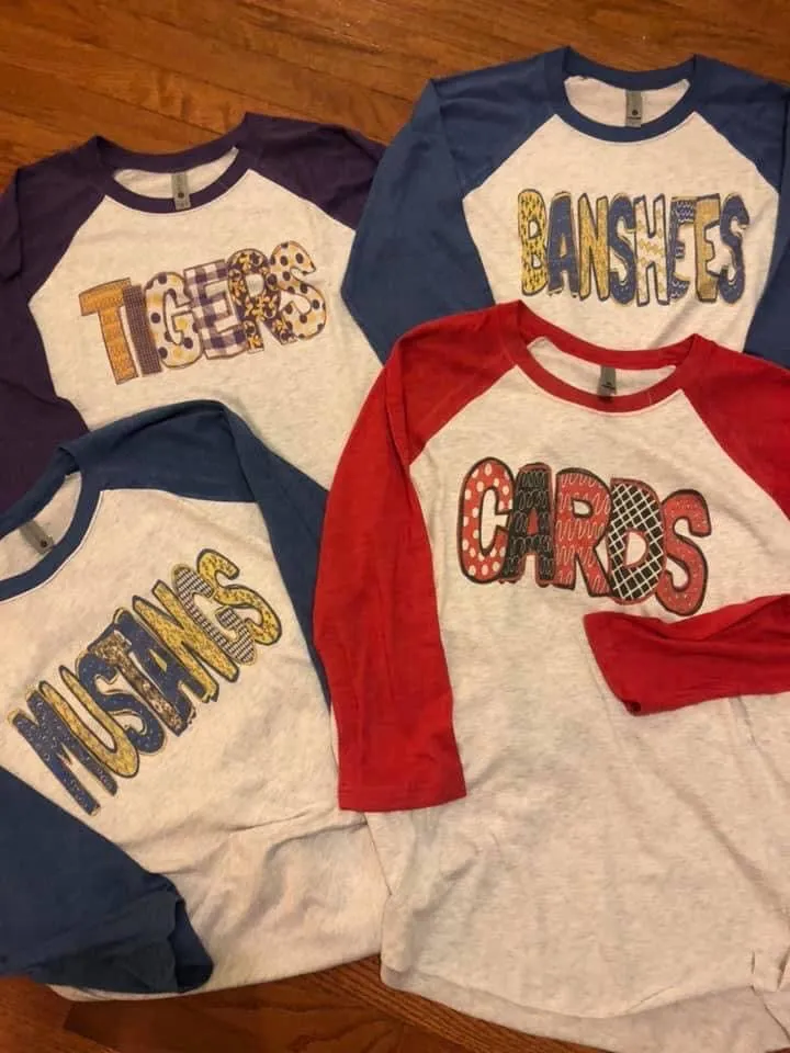 Cougars Spirit Raglan ( Fully Customizable For Your Team)