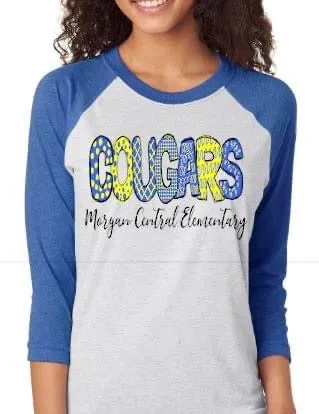 Cougars Spirit Raglan ( Fully Customizable For Your Team)