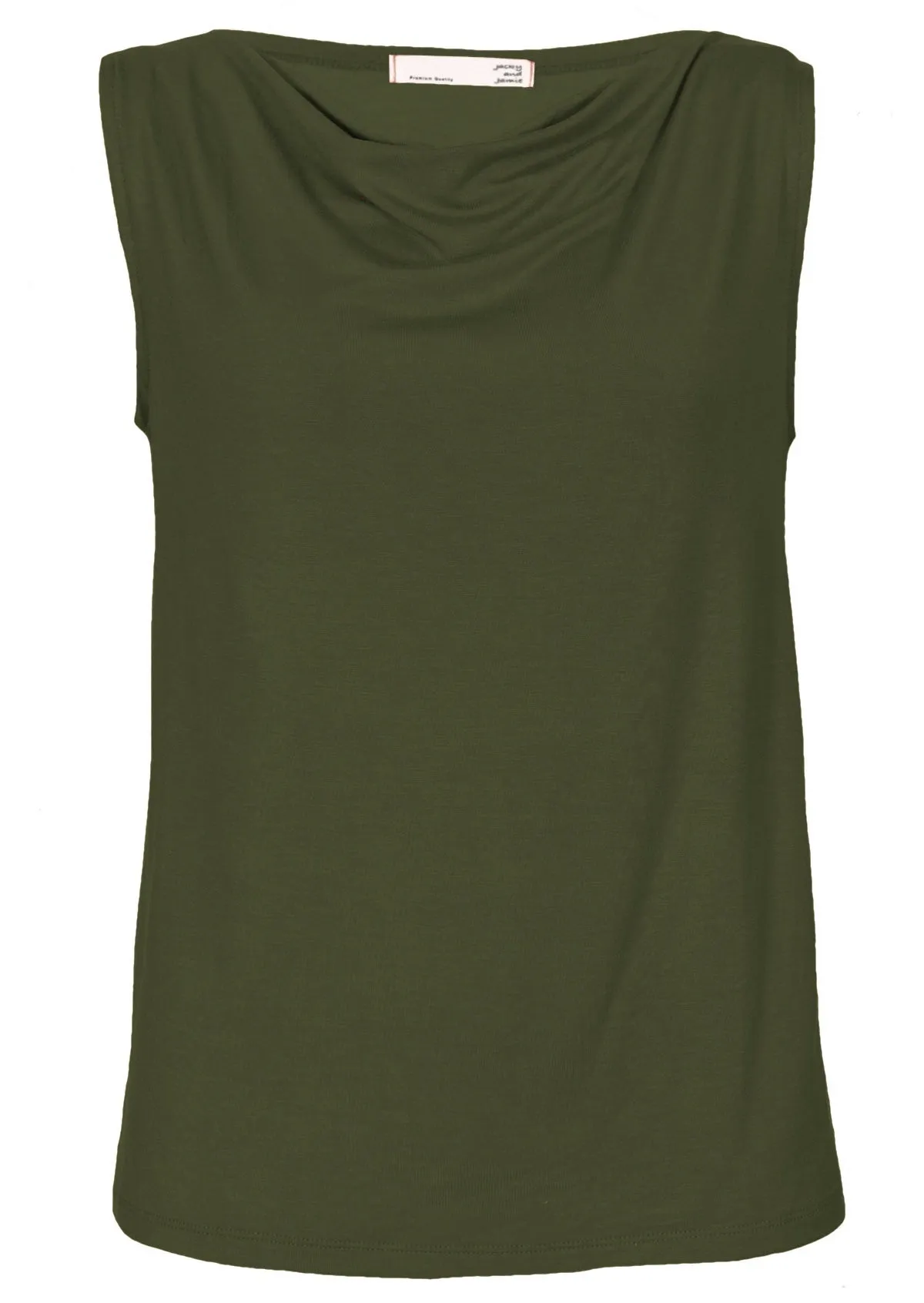 Cowl Neck Singlet Top Olive