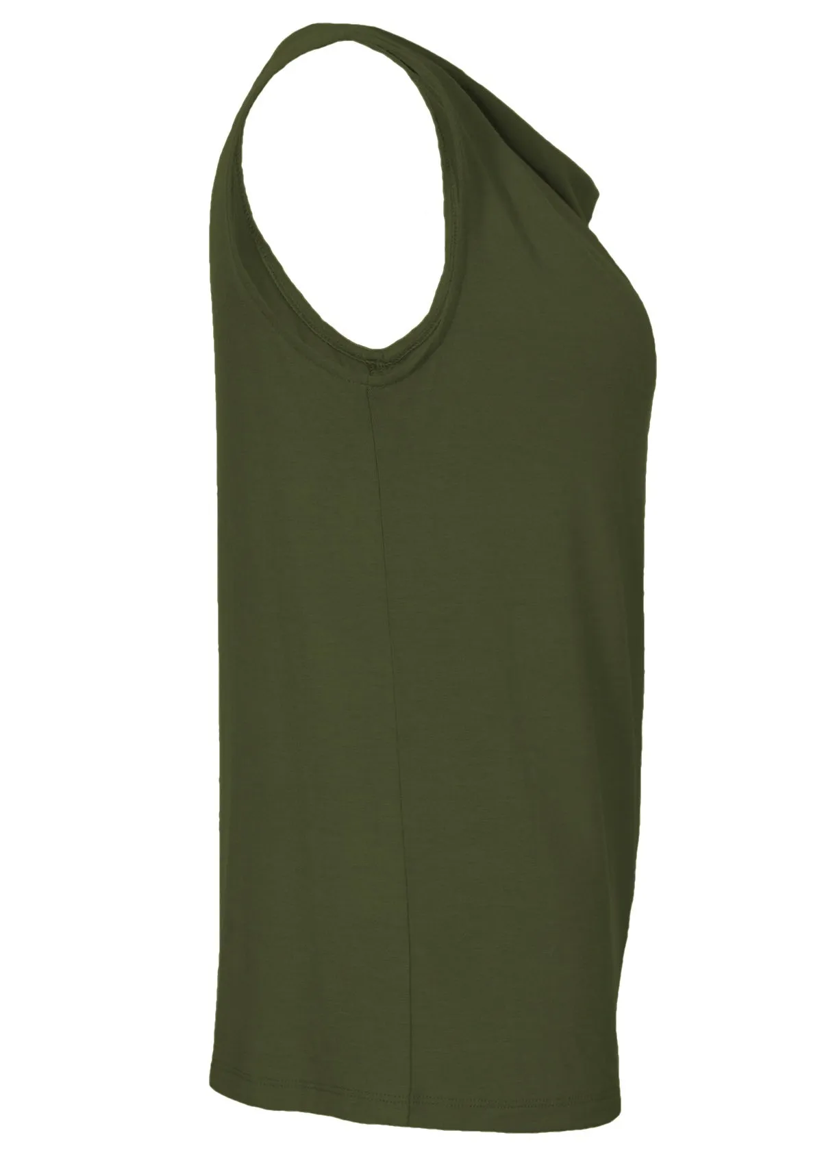 Cowl Neck Singlet Top Olive