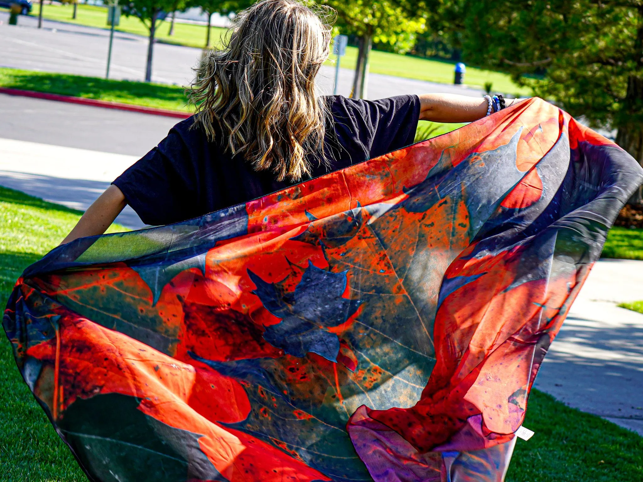 Crimson Fall Chiffon Sarong