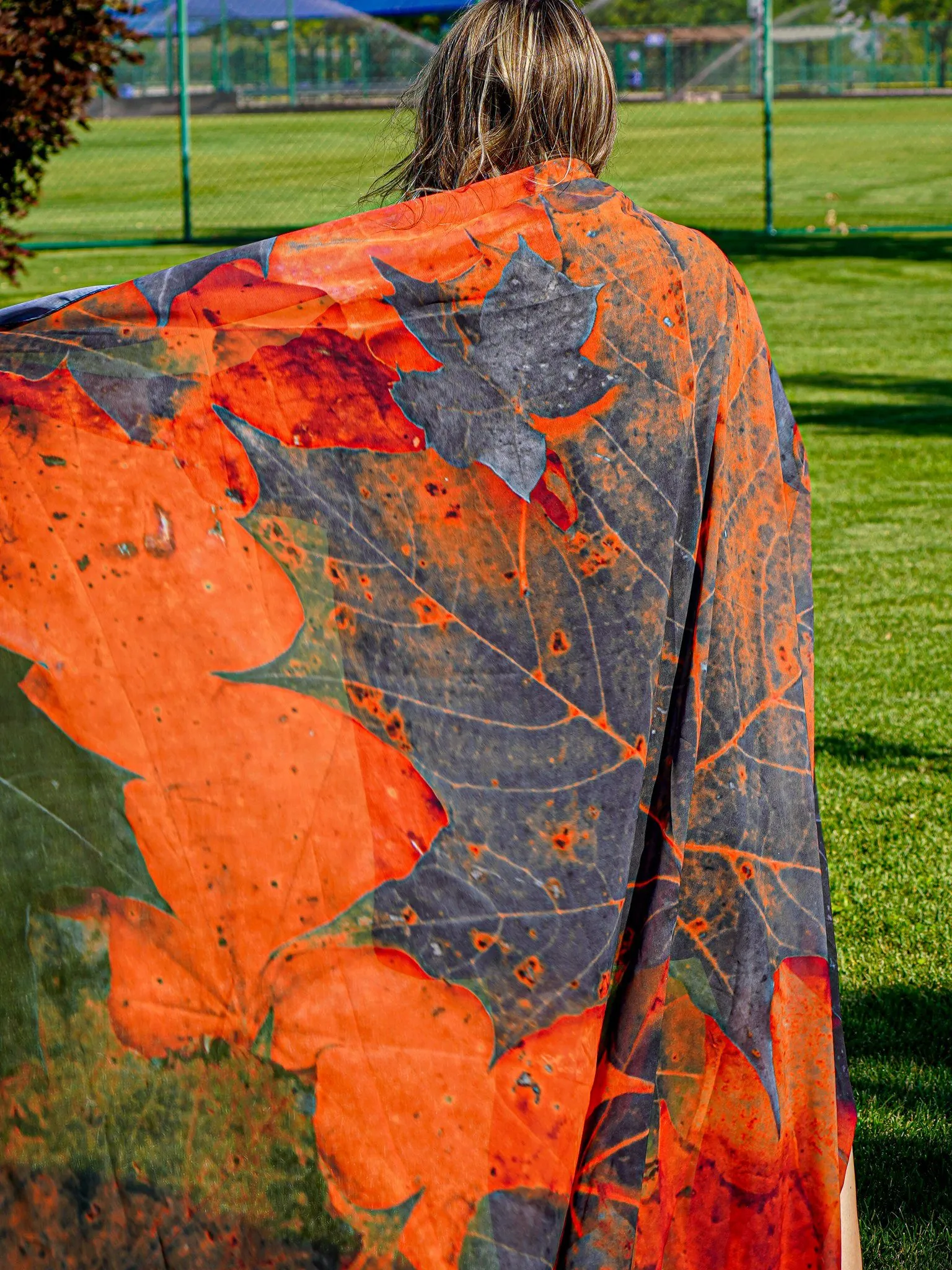 Crimson Fall Chiffon Sarong