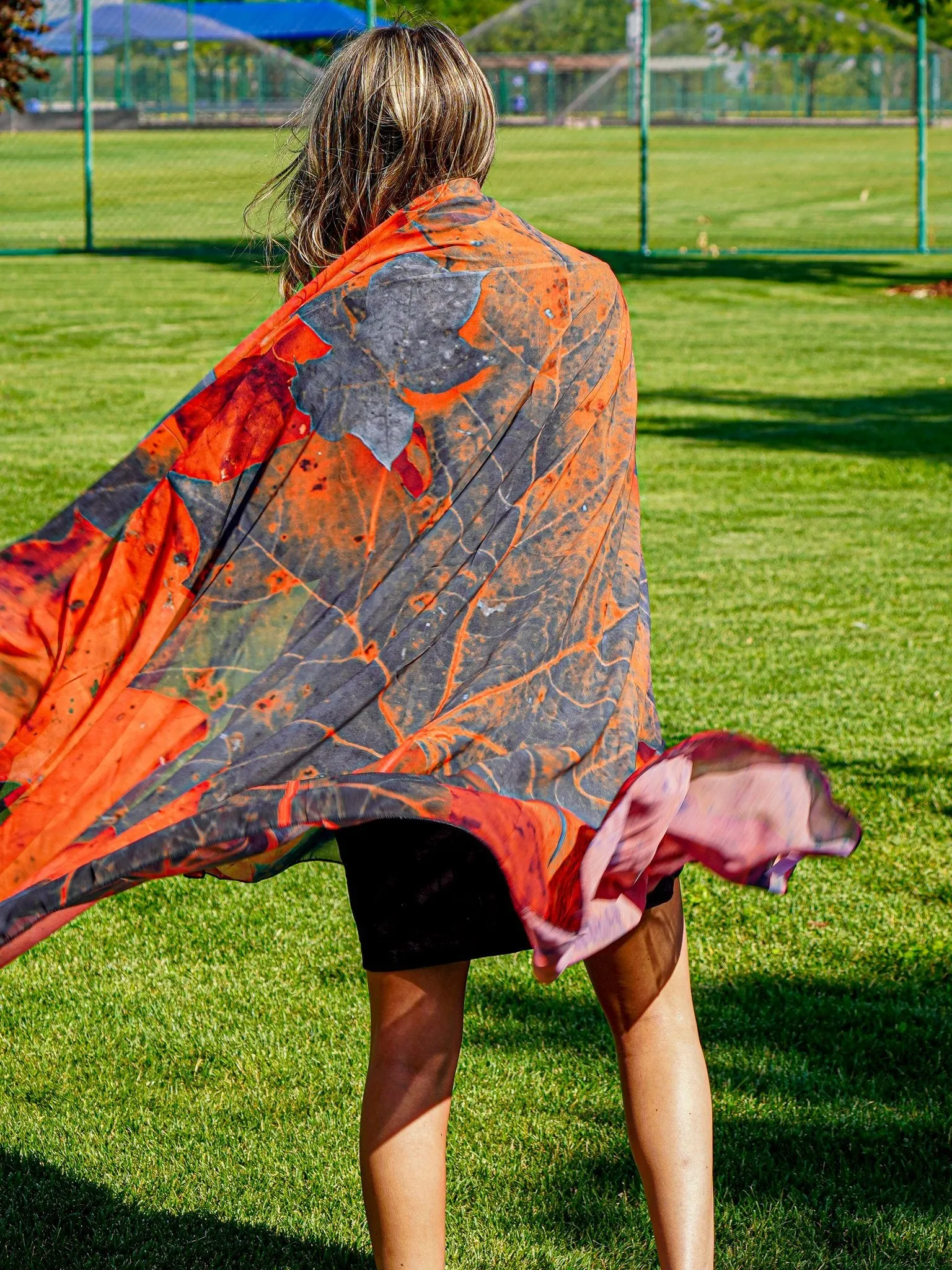 Crimson Fall Chiffon Sarong