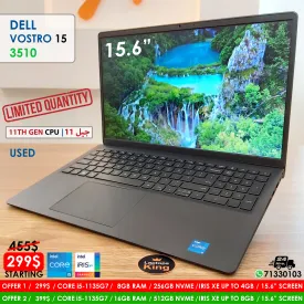 Dell Vostro 15 3510 Core i5-1135g7 Iris Xe Laptops (Used Very Clean)