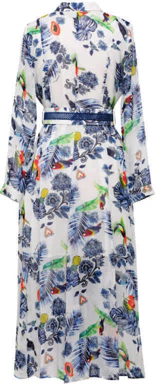 Emily Lovelock White Bird Patterned Dress