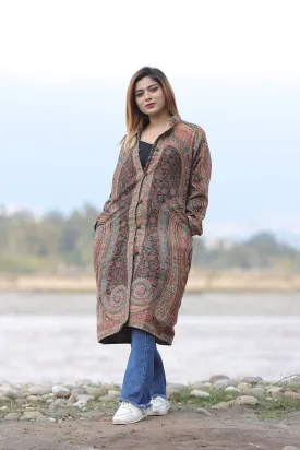 EXTRAORDINARY MULTICOLOURED BLACK Kani Jacket Along With New Designer Jaal Pattern