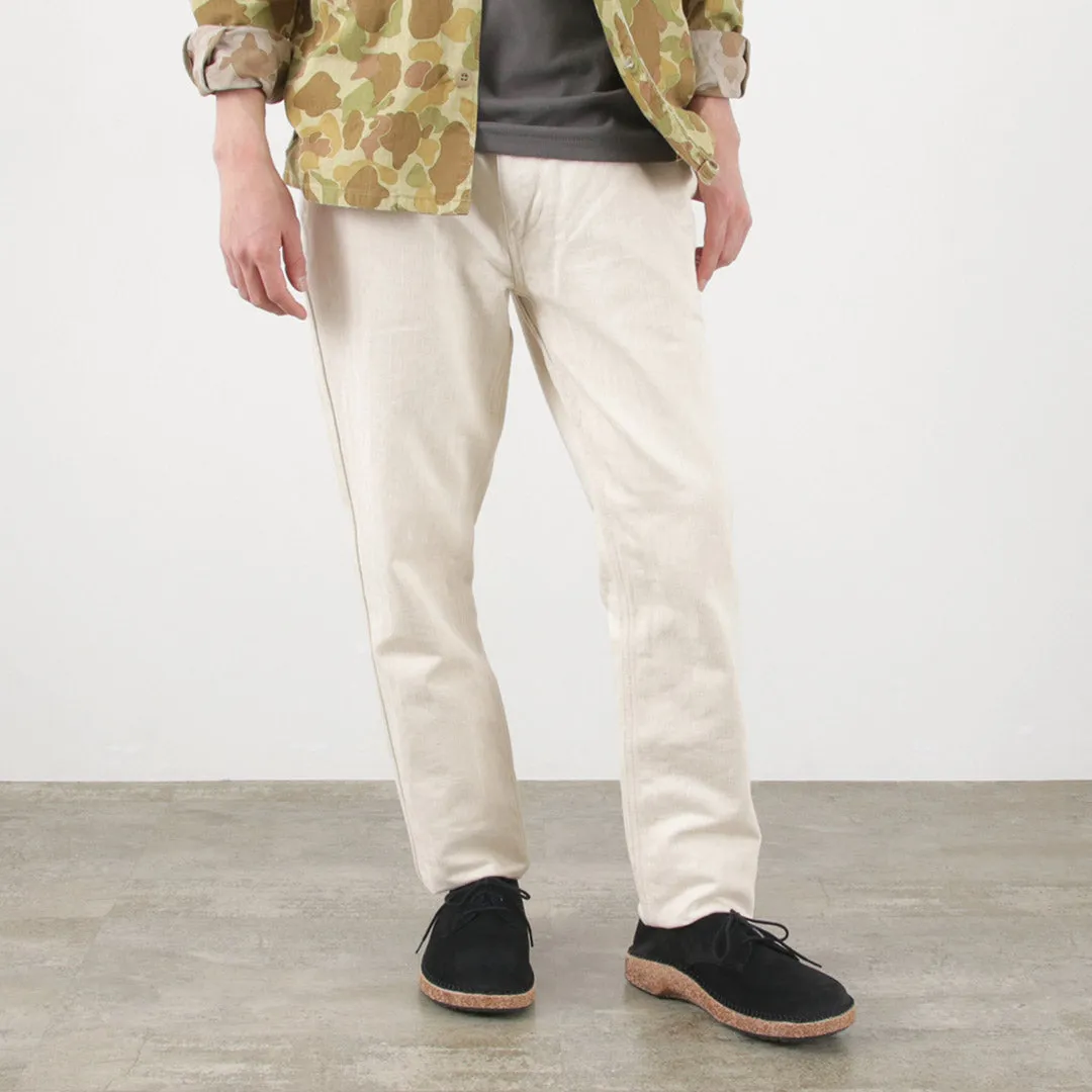 FOB FACTORY / F0516 Cotton hemp herringbone Trouser