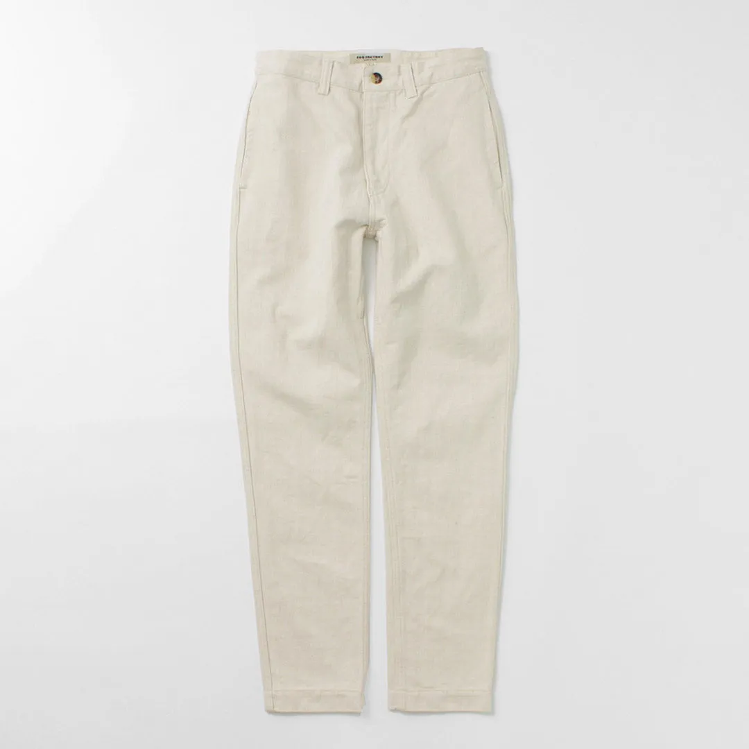 FOB FACTORY / F0516 Cotton hemp herringbone Trouser