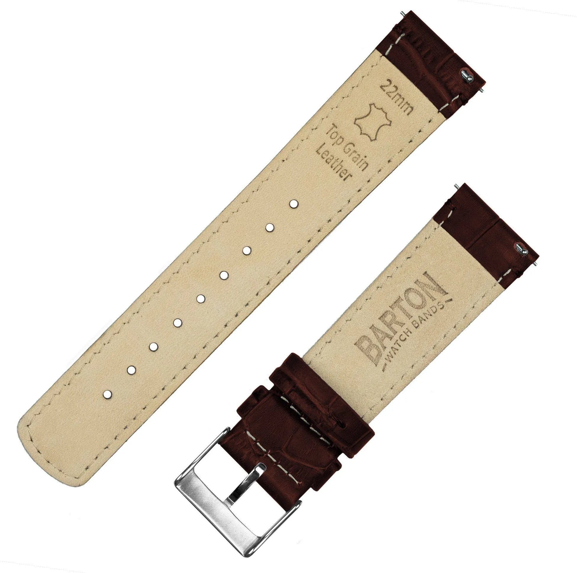 Fossil Q Coffee Brown Alligator Grain Leather Watch Band