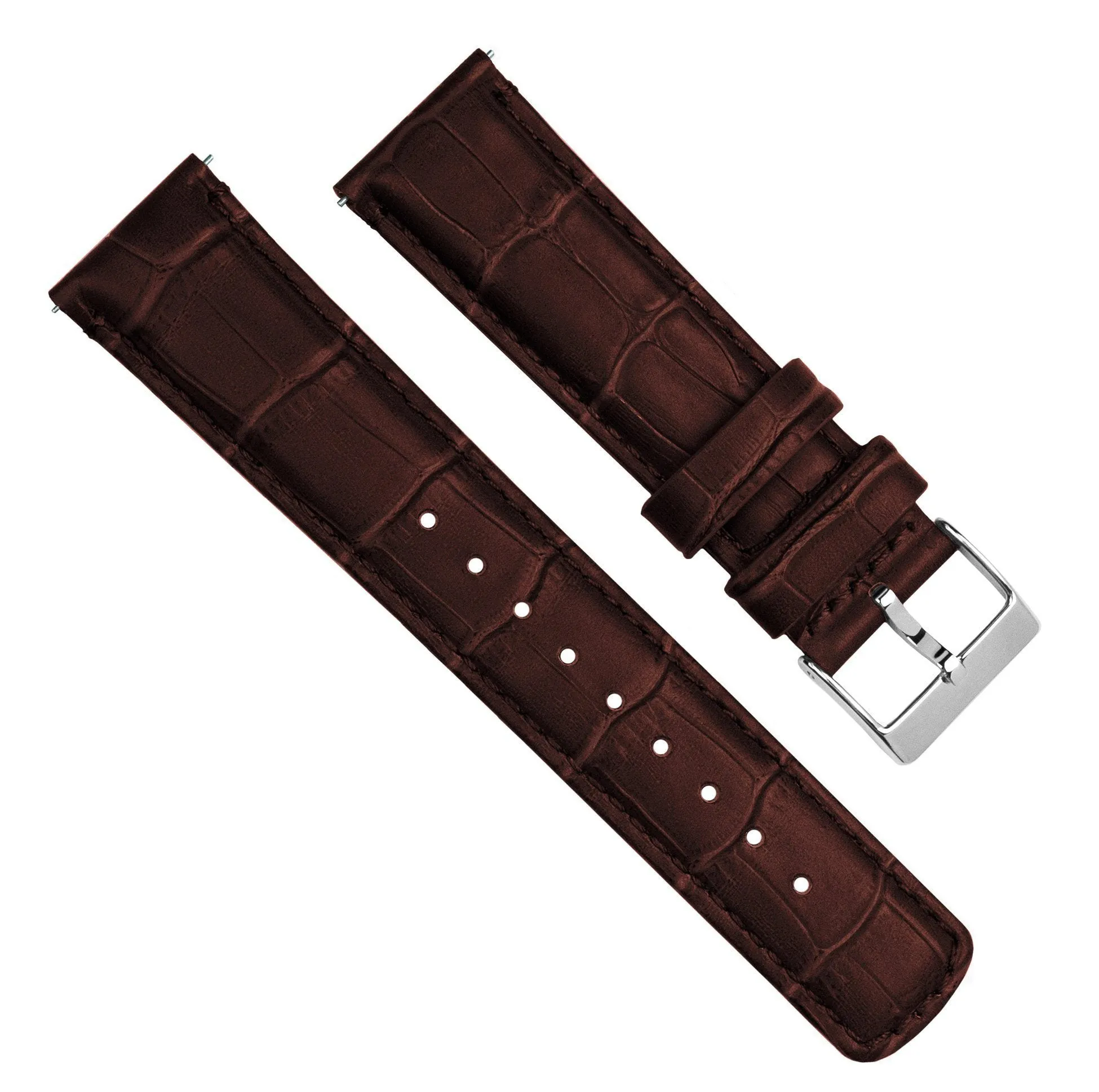 Fossil Q Coffee Brown Alligator Grain Leather Watch Band