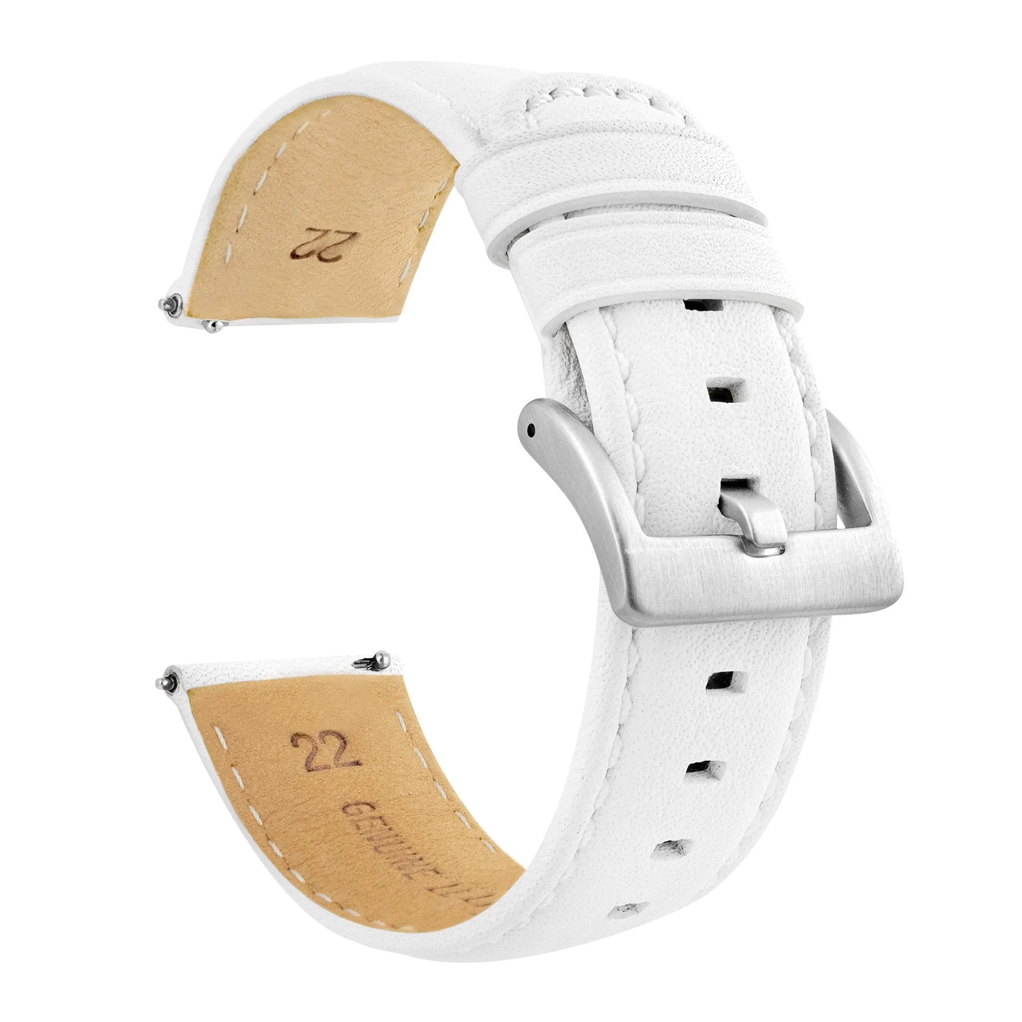 Fossil Q White Pittards Performance Leather White Stitching Watch Band