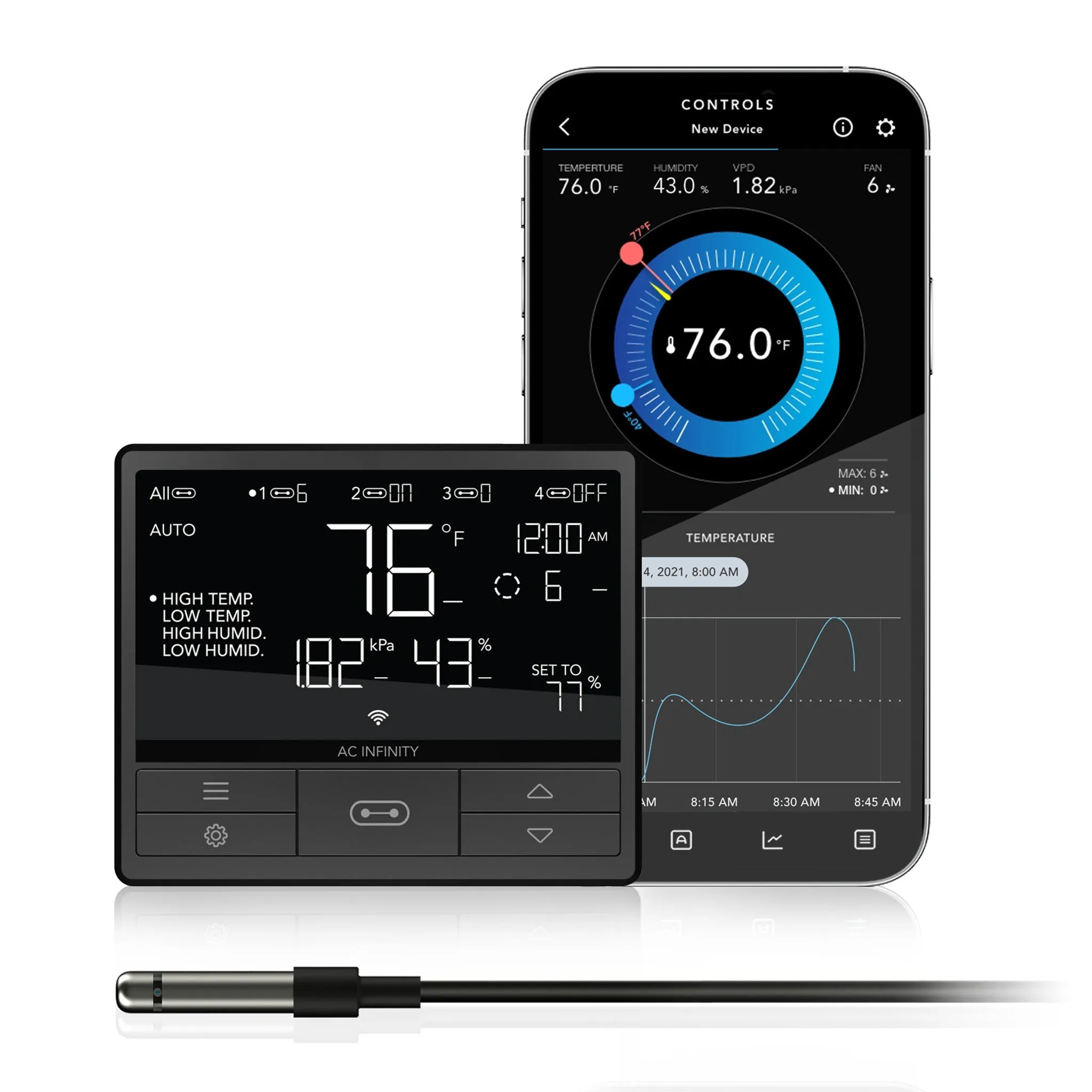 FREE AC Infinity Smart Controller 69 Pro, Independent Programs for Four Devices, Dynamic VPD, Temperature, Humidity, Scheduling, Cycles, Levels Control, Data App, Bluetooth   WiFi ($99 Value)