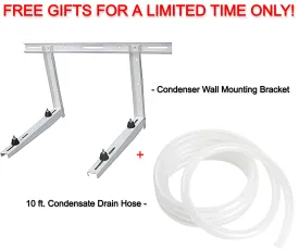 Free Condenser Wall Mounting Bracket   10 ft. Condensate Drain Hose for Mini Split Air Conditioners ($139.98 Value)