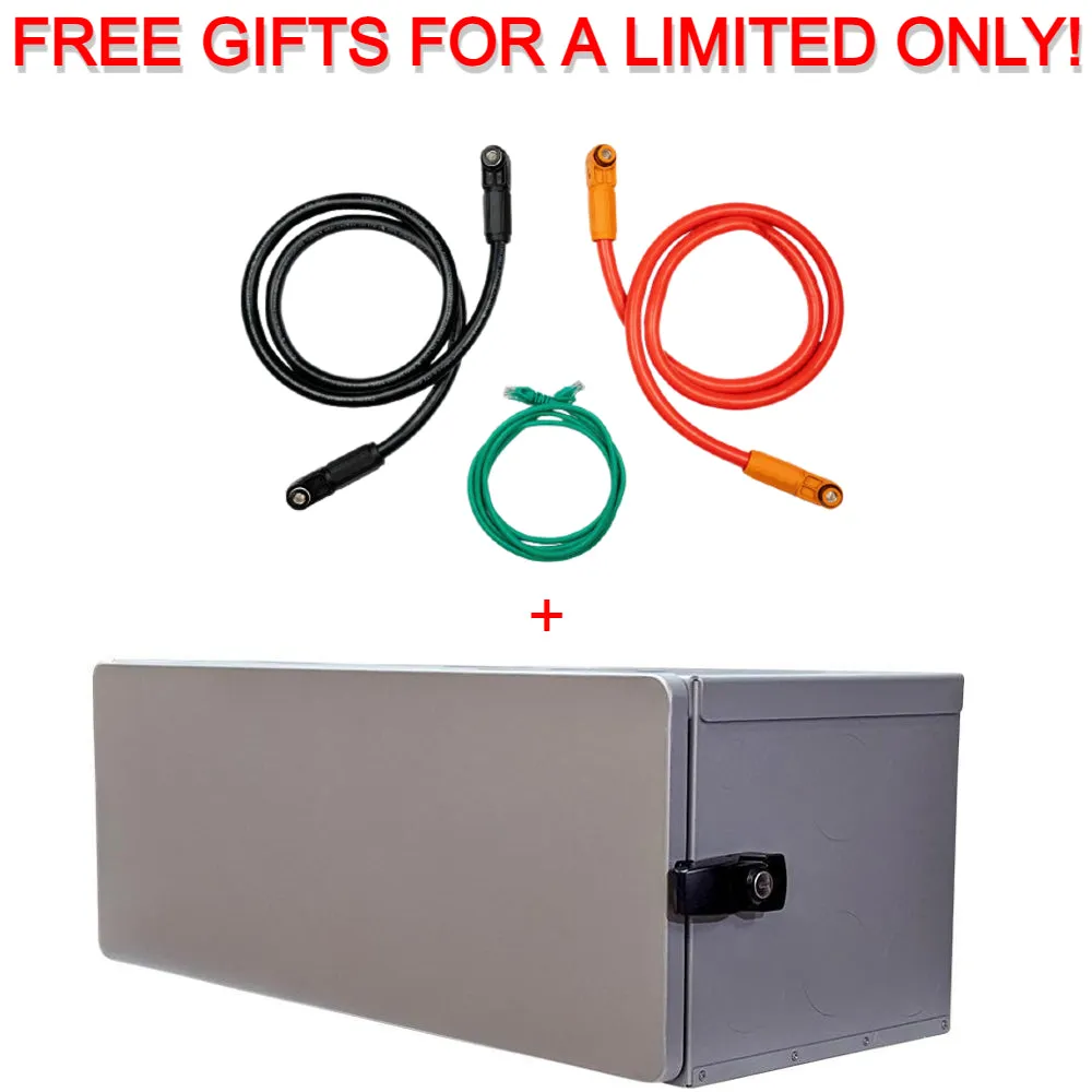 Free EG4 PowerPro Conduit Box   Battery to Inverter Communication Cable   2x Black Power Cables 2/0 AWG 39.4 inch to Connect Inverter Negative Terminal   2x Red Power Cables 2/0 AWG 39.4 inch To Connect Inverter Positive Terminal ($199.99 Value)
