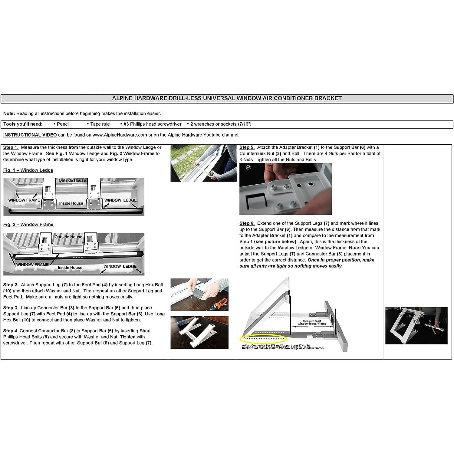 Free Heavy Duty Drill-less Window Air Conditioner Support Bracket ($70 Value)