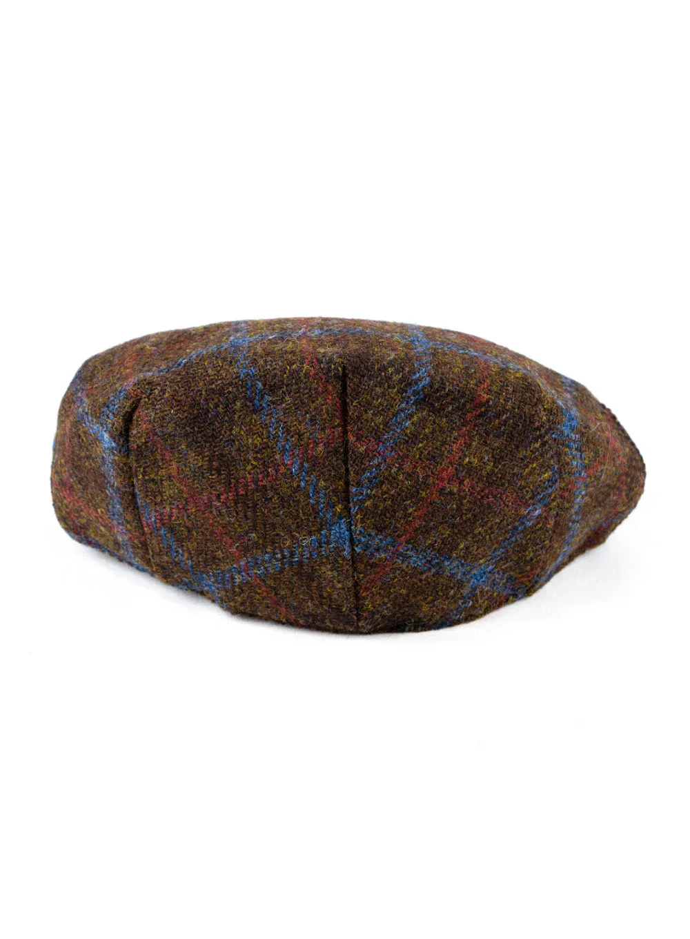 Harris Tweed Flat Cap British Made - Brown Check