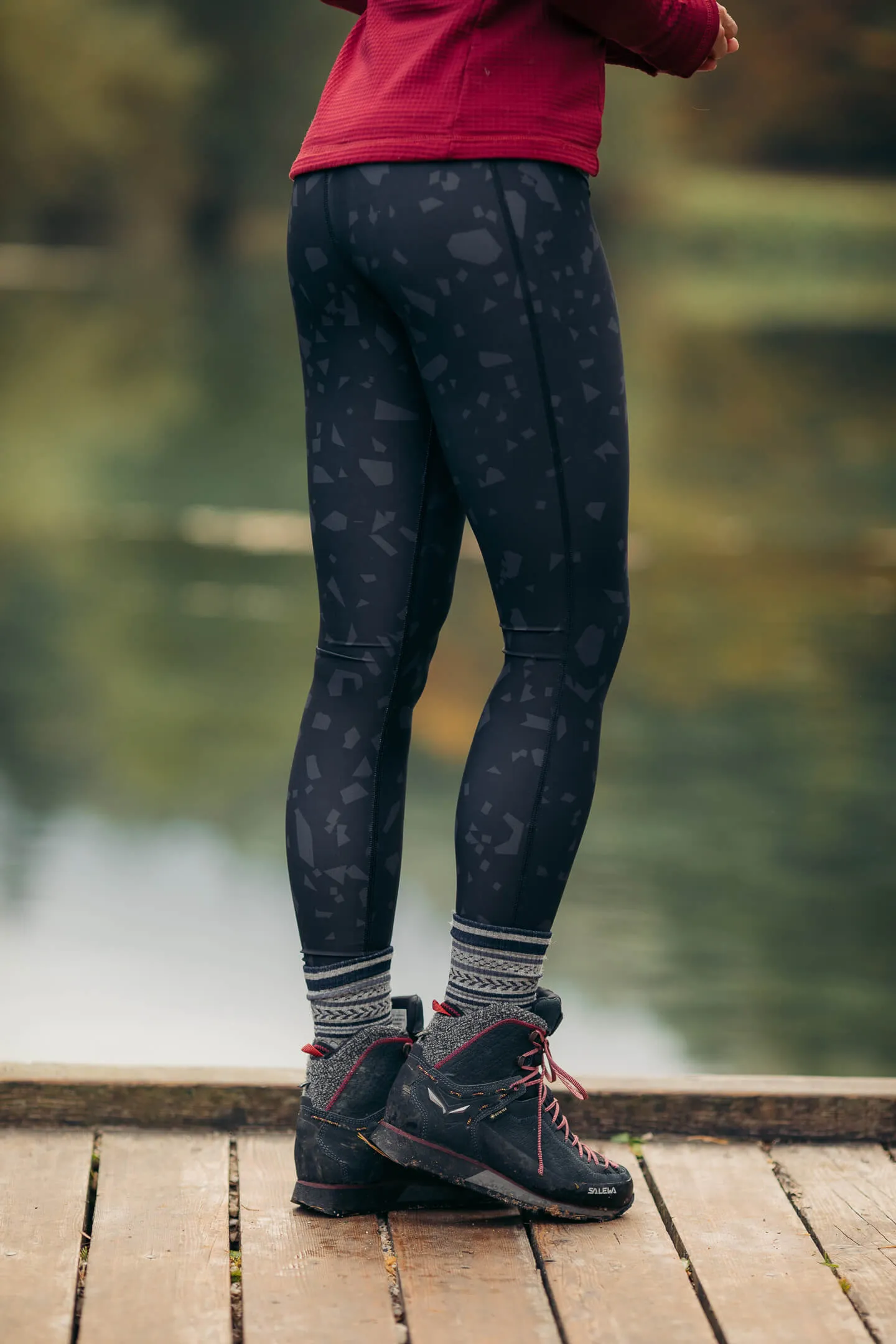 Hiker Leggings Black Terrazzo