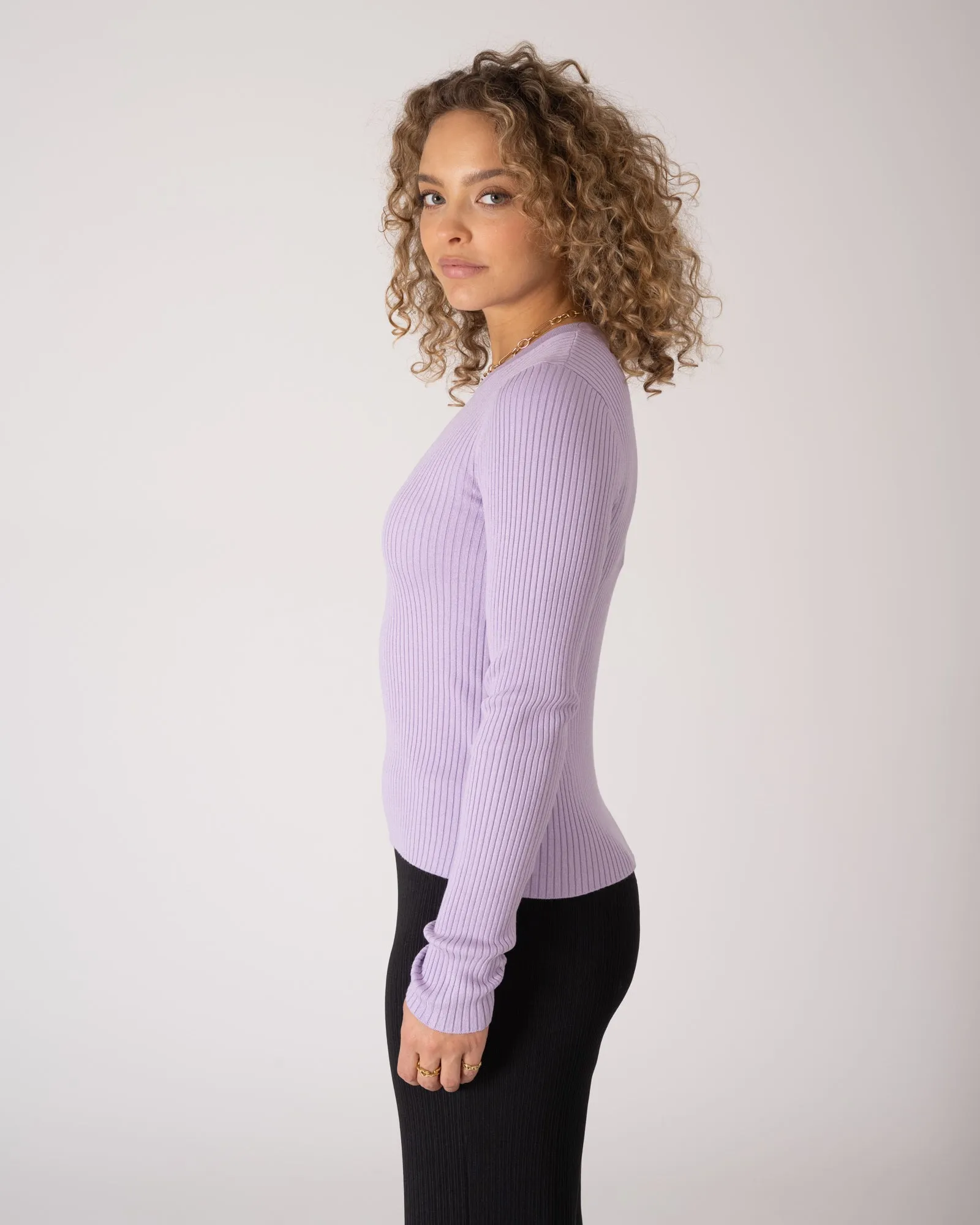 Jodi Tight Crew Knit Lilac Breeze