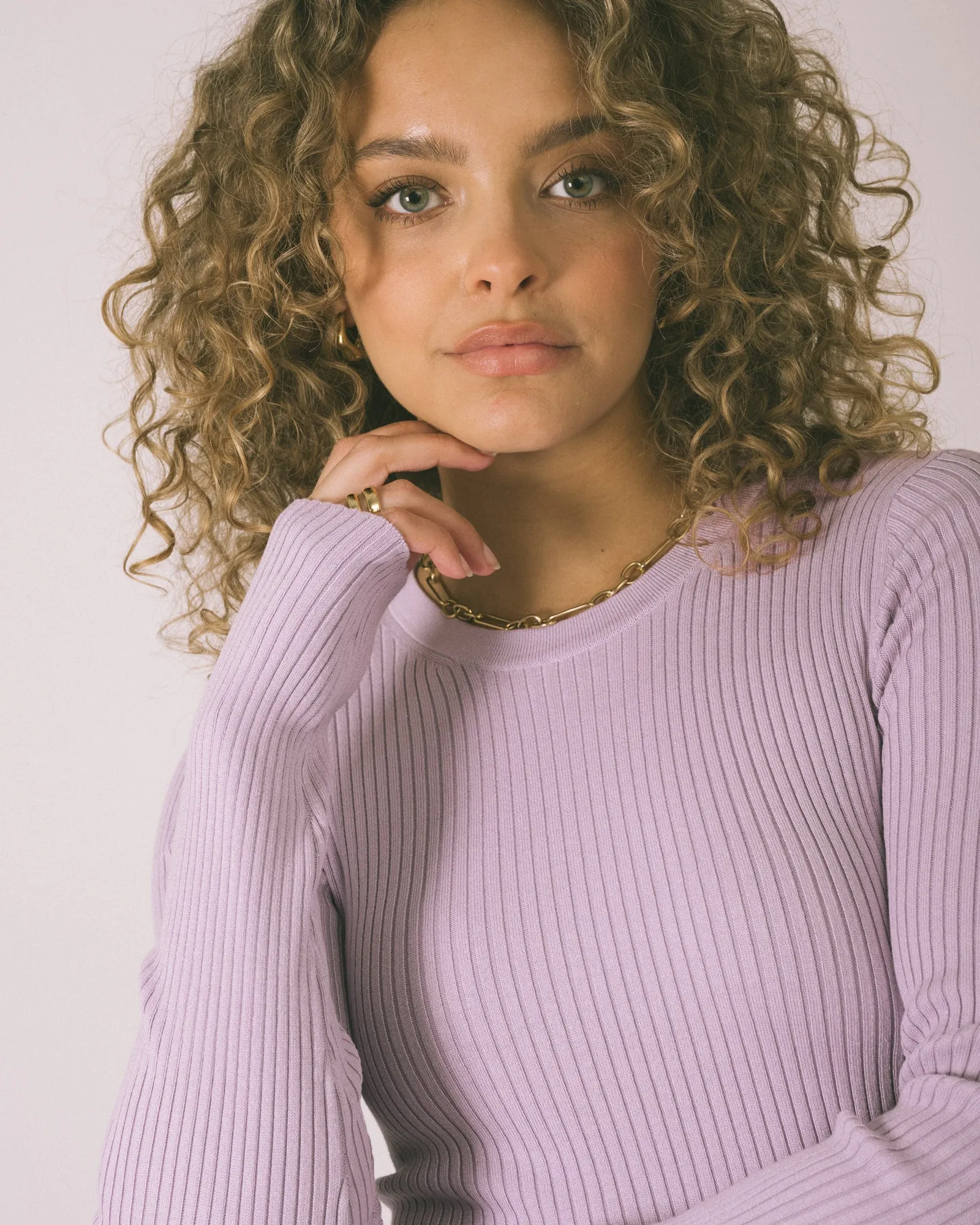 Jodi Tight Crew Knit Lilac Breeze
