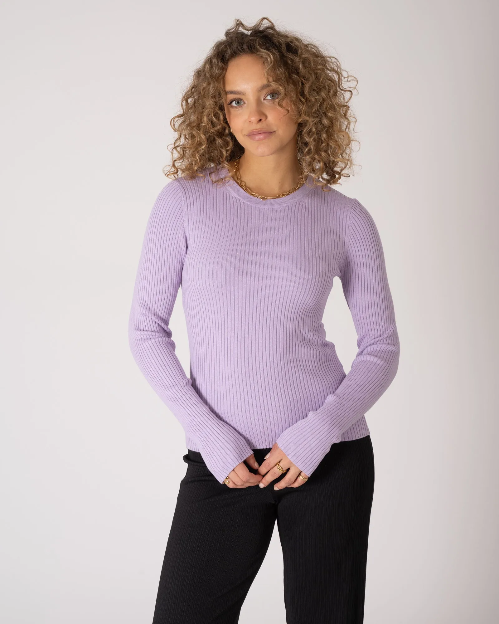 Jodi Tight Crew Knit Lilac Breeze