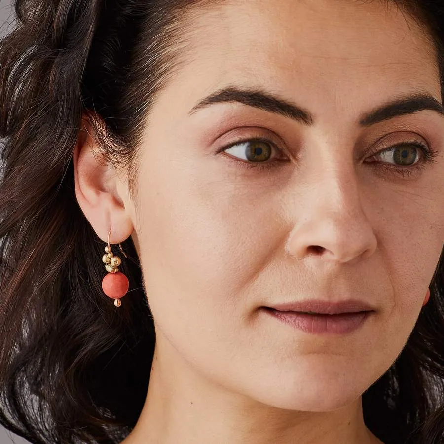 Julie Cohn Ore Bronze Clay Persimmon Earrings