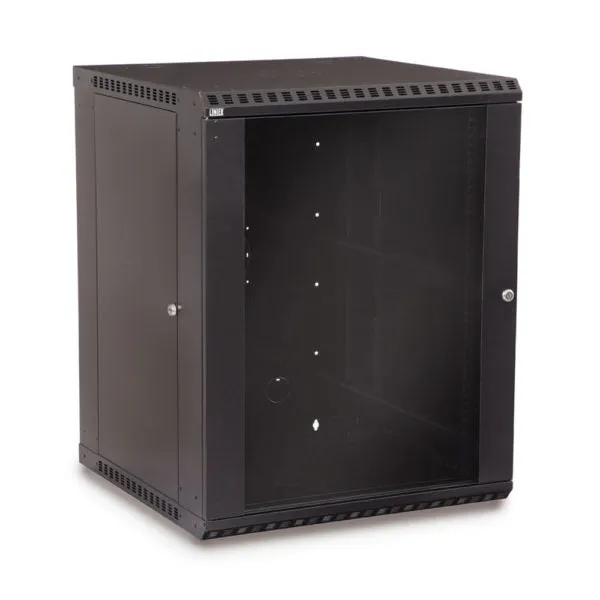 Kendall Howard 15U LINIER® Fixed A/V Wall Mount Cabinet - Glass Door (3140-3-001-15)