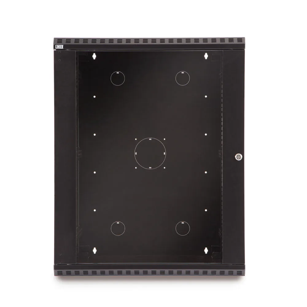 Kendall Howard 15U LINIER® Fixed A/V Wall Mount Cabinet - Glass Door (3140-3-001-15)