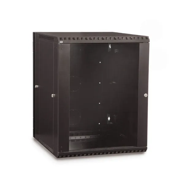 Kendall Howard 15U LINIER® Swing-Out A/V Wall Mount Cabinet - Glass Door (3130-3-001-15)